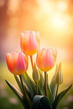郁金香花朵自然摄影图