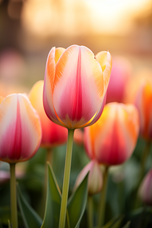 郁金香花朵阳光摄影图