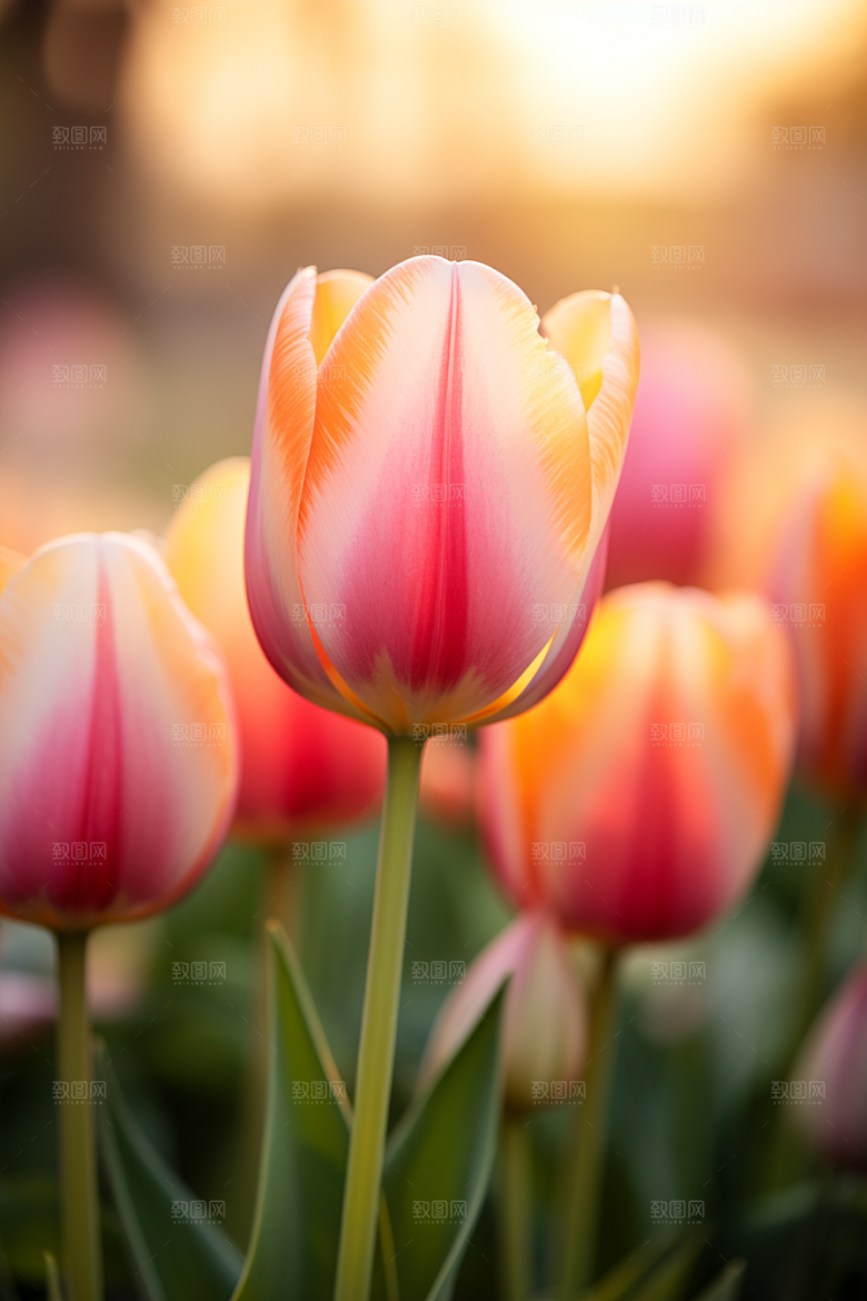 郁金香花朵阳光摄影图