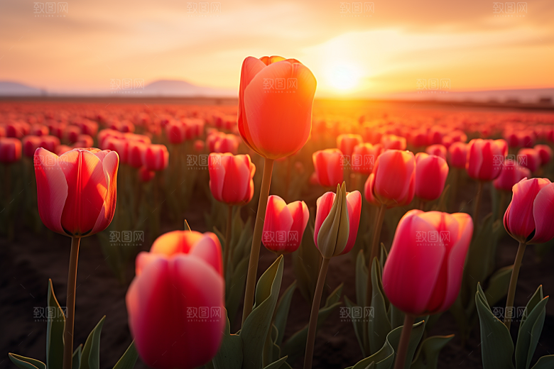 郁金香花朵自然摄影图
