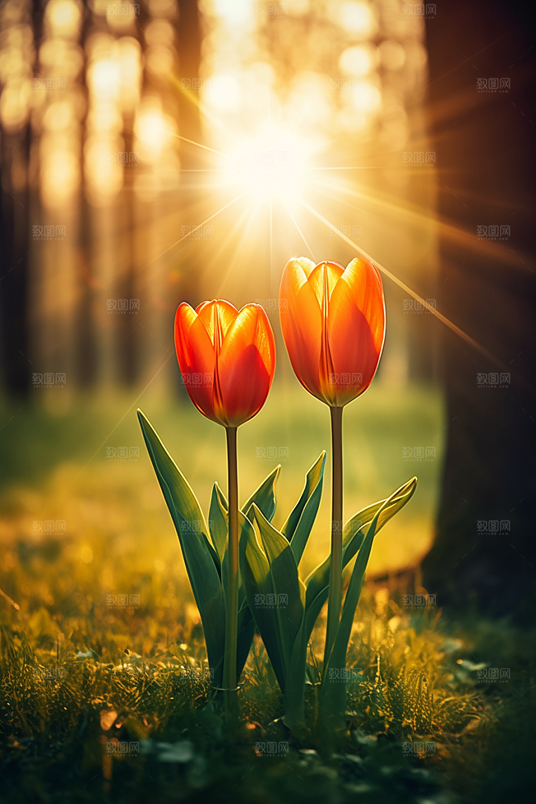 郁金香花卉自然摄影图