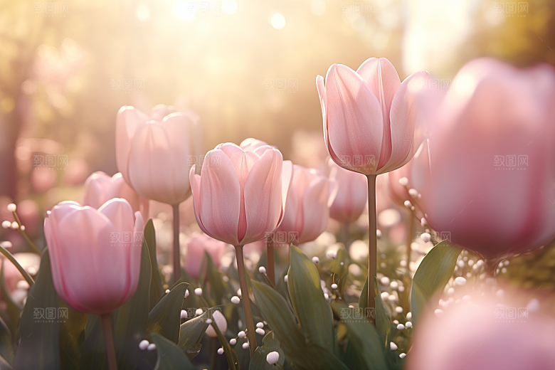 郁金香花朵鲜艳摄影图