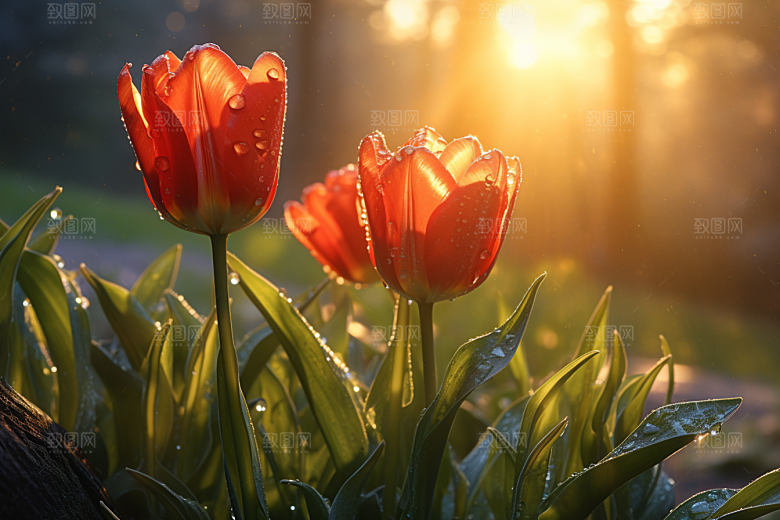 郁金香花朵自然摄影图