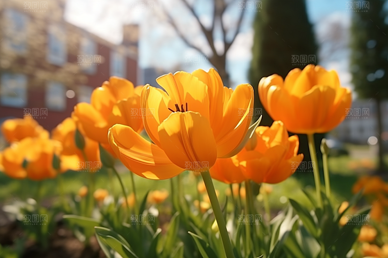 郁金香花朵缤纷摄影图