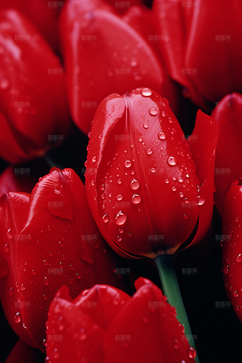 郁金香花朵缤纷摄影图