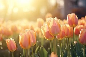 郁金香花朵阳光摄影图