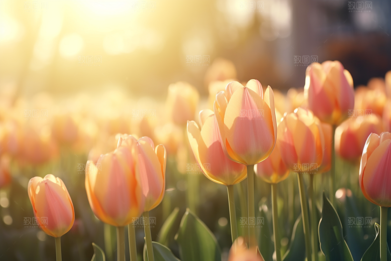 郁金香花朵阳光摄影图