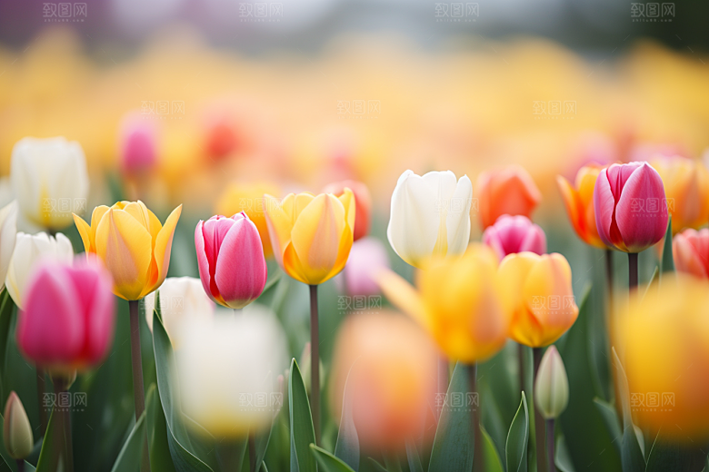郁金香花朵鲜艳摄影图