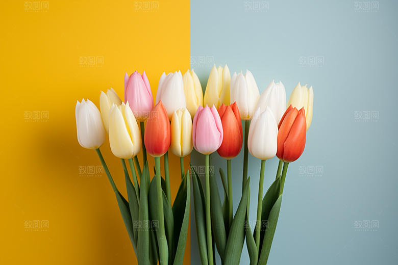 郁金香阳光花朵摄影图