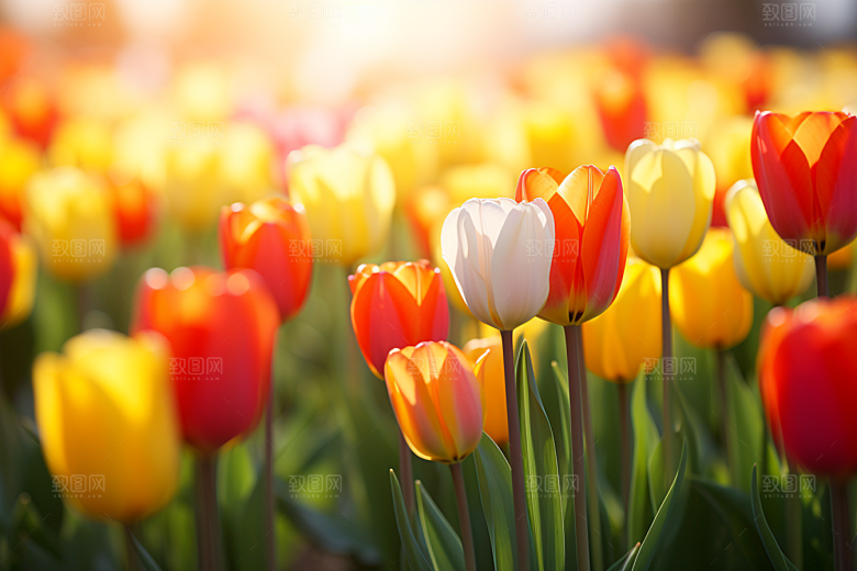 郁金香花卉灿烂摄影图