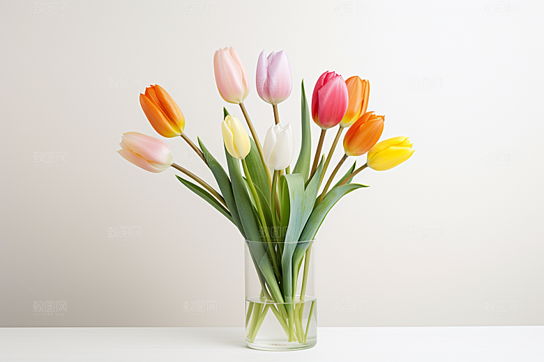 郁金香花朵阳光摄影图
