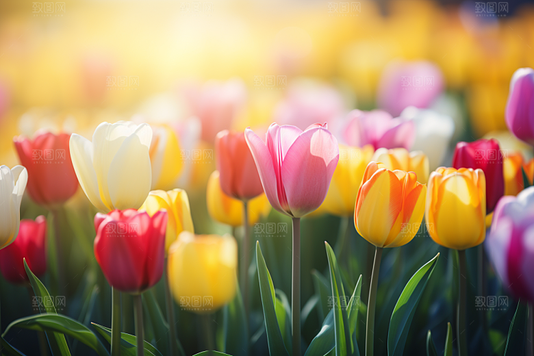 郁金香花朵鲜艳摄影图