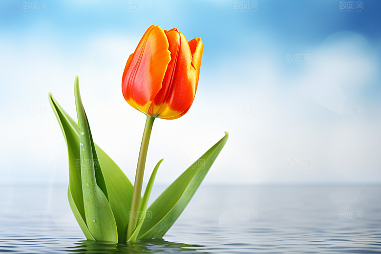 郁金香花朵明媚摄影图