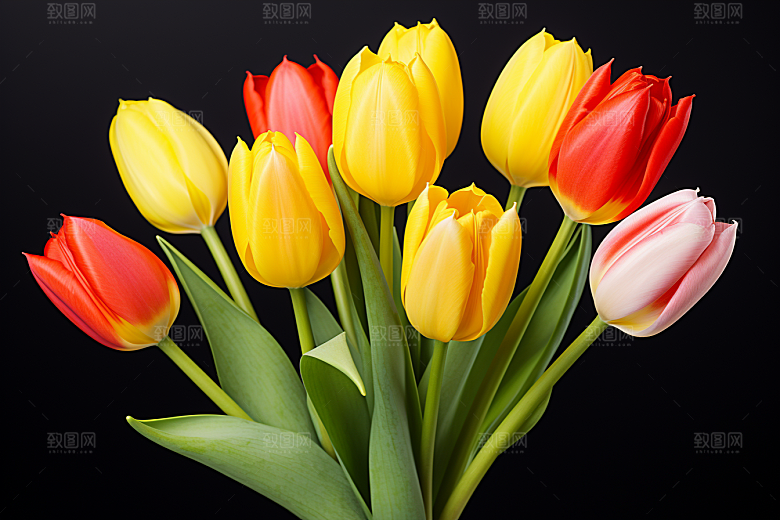 郁金香花朵阳光摄影图