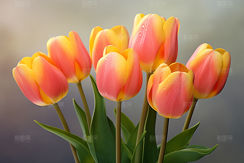 郁金香花朵明媚摄影图