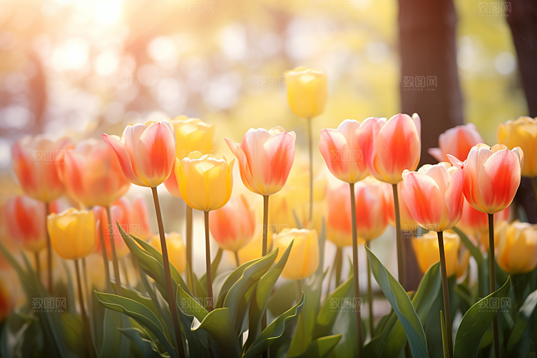 郁金香花朵明媚摄影图