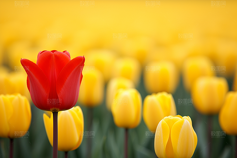 郁金香花卉明媚摄影图