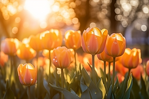 郁金香灿烂花卉摄影图
