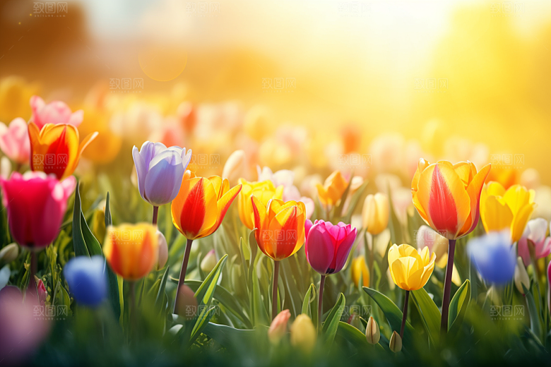 郁金香花朵自然摄影图