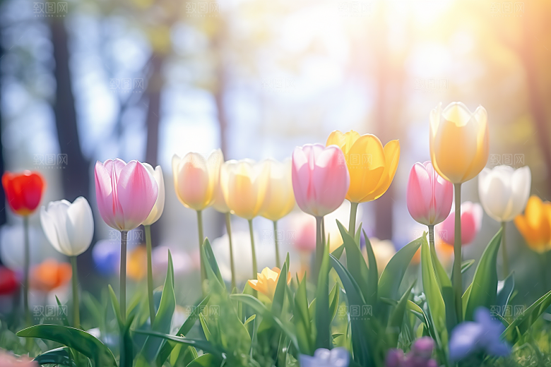 郁金香花卉明媚摄影图