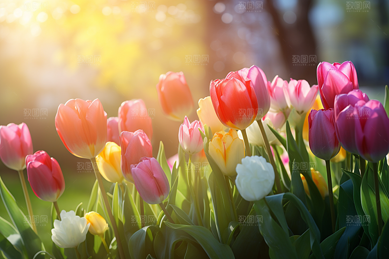 郁金香花卉缤纷摄影图