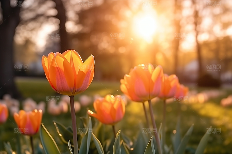 郁金香花卉灿烂摄影图