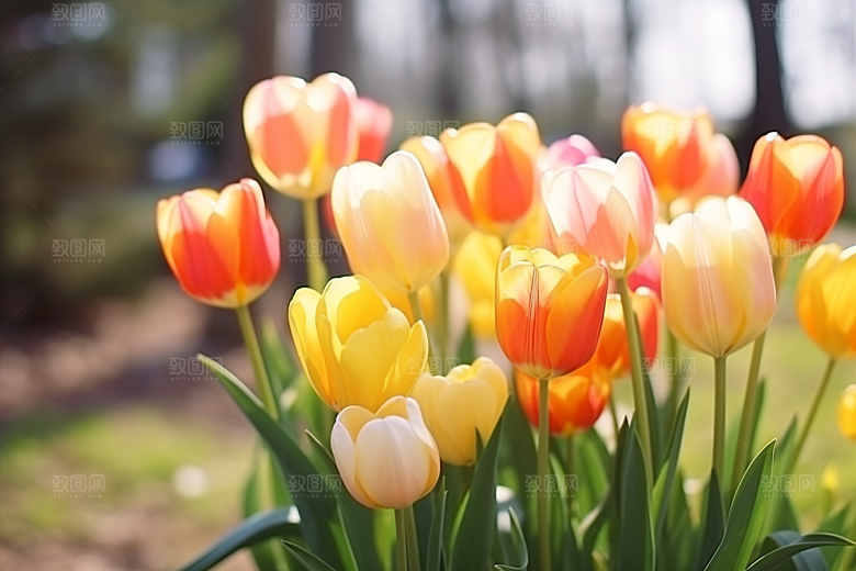 郁金香花朵自然摄影图