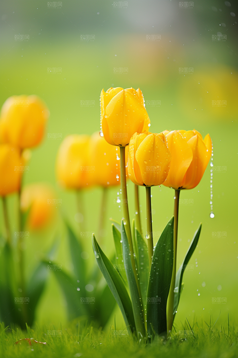 郁金香花朵明媚摄影图