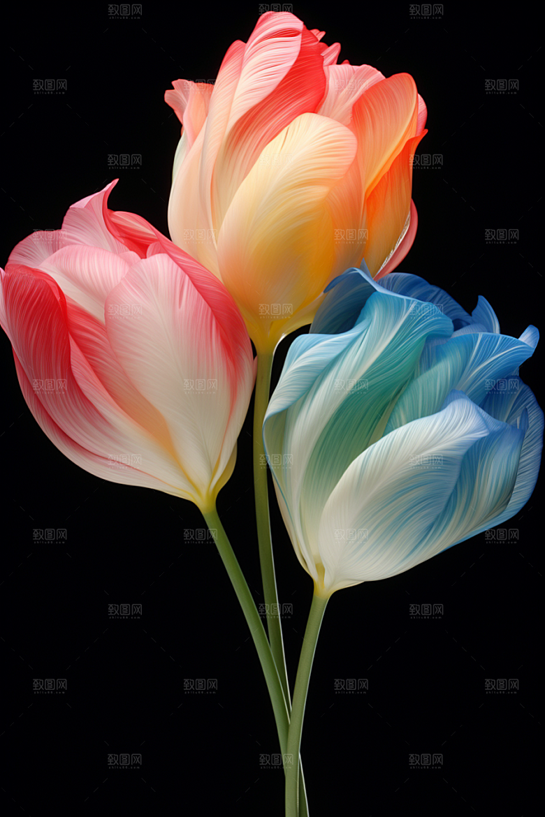 郁金香花卉鲜艳摄影图