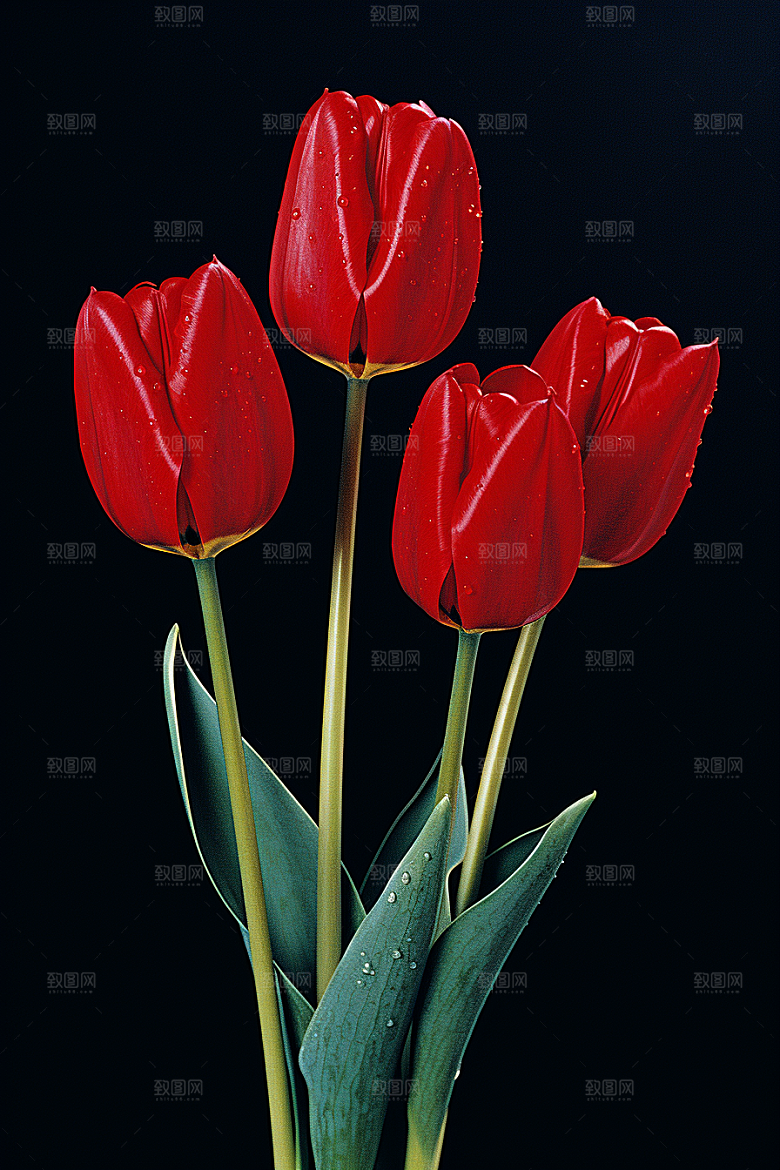 郁金香花朵缤纷摄影图