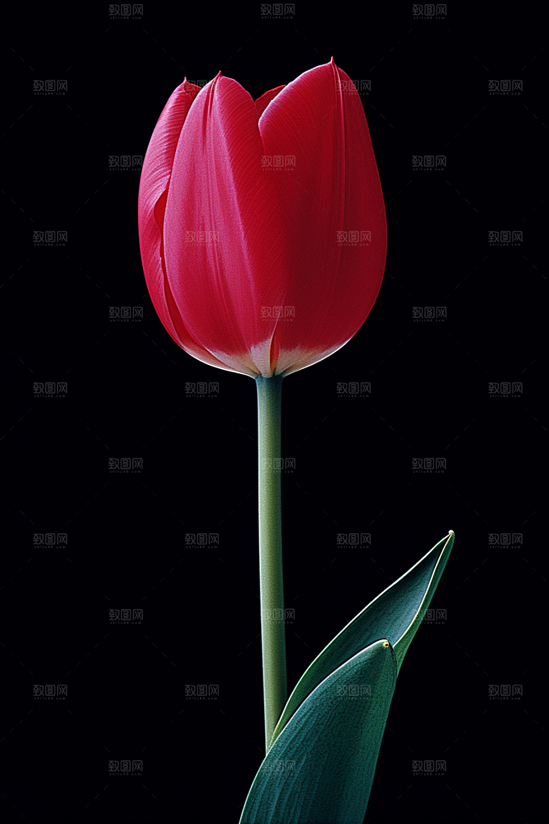 郁金香花朵灿烂摄影图