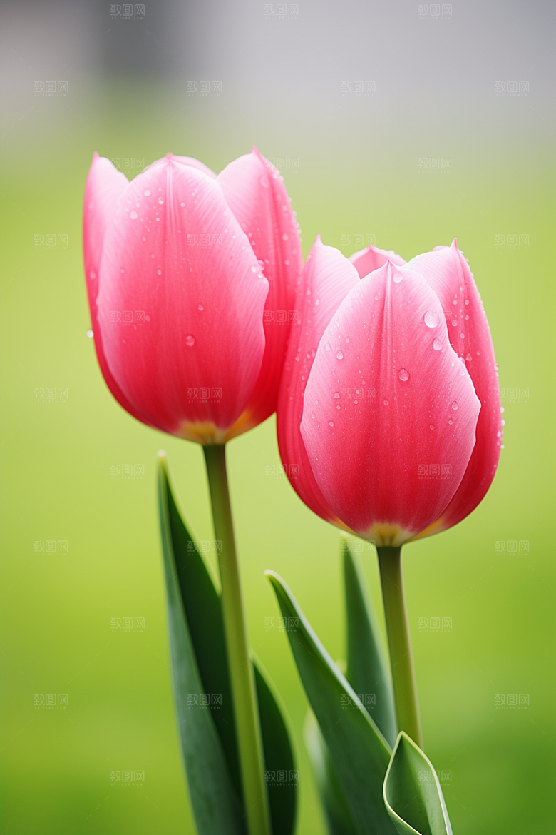 郁金香花朵缤纷摄影图