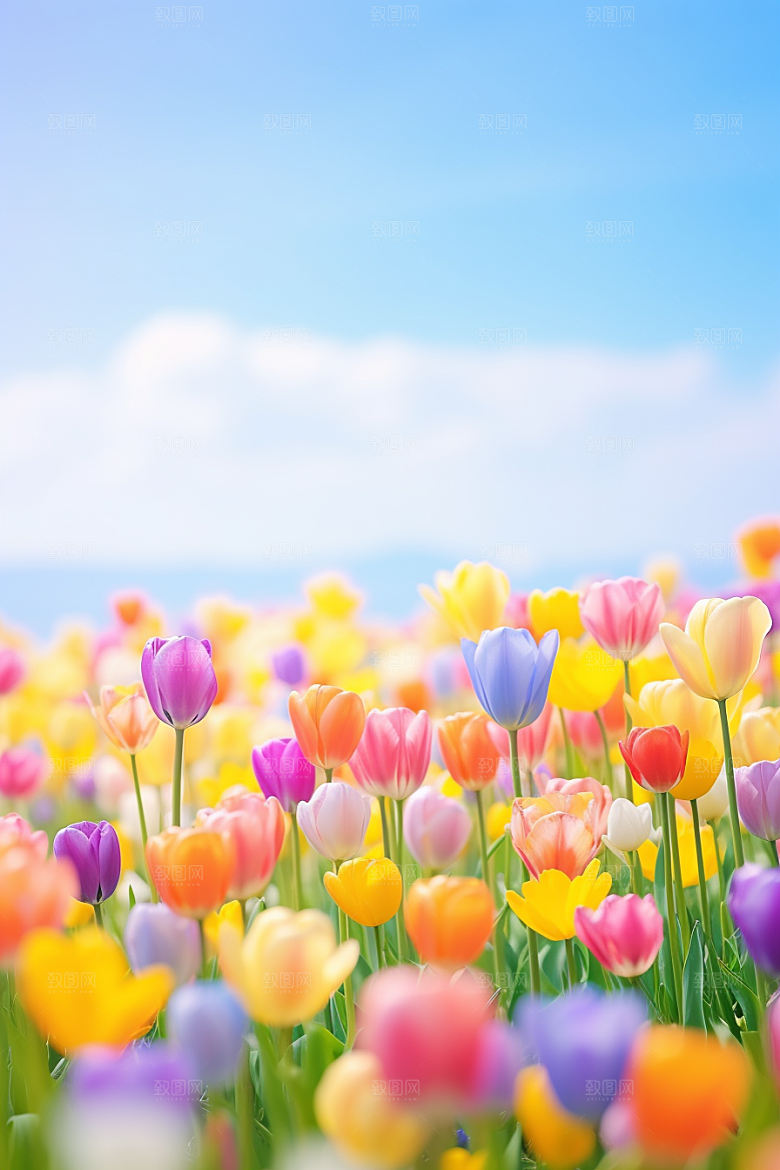 郁金香花卉缤纷摄影图