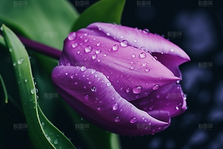 郁金香明媚花朵摄影图