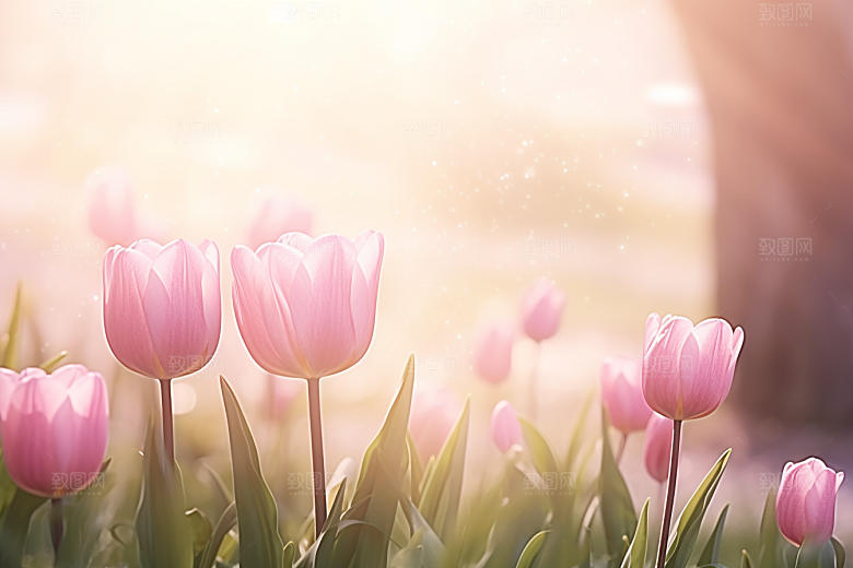郁金香花朵明媚摄影图