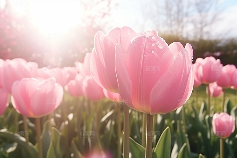 郁金香花朵缤纷摄影图