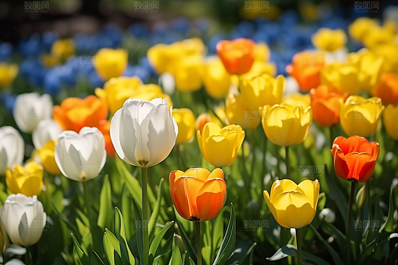 郁金香花朵鲜艳摄影图