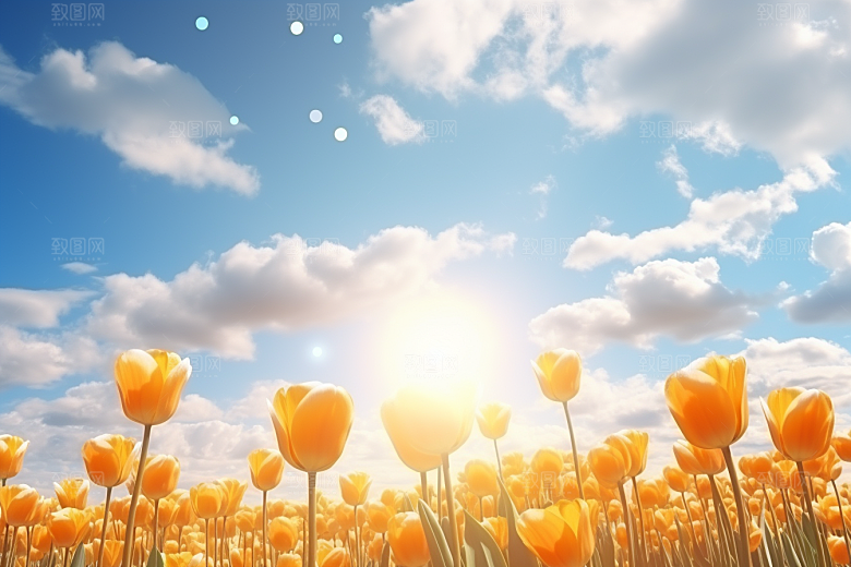 郁金香花朵自然摄影图