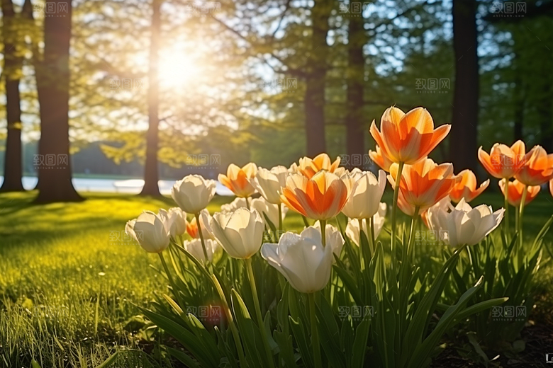 郁金香花朵植物摄影图