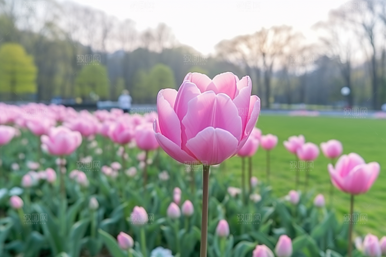 郁金香缤纷花朵摄影图
