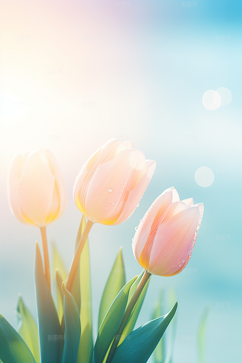郁金香花朵缤纷摄影图