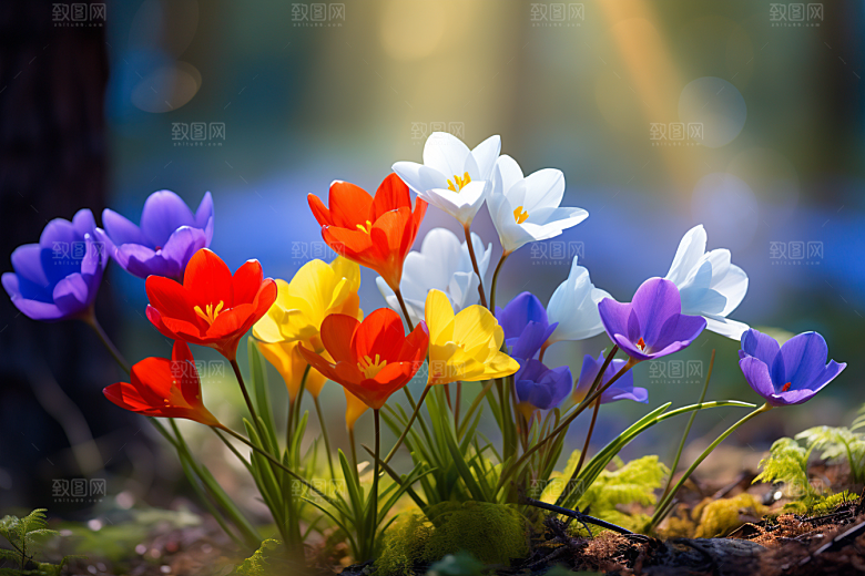 郁金香植物彩色摄影图