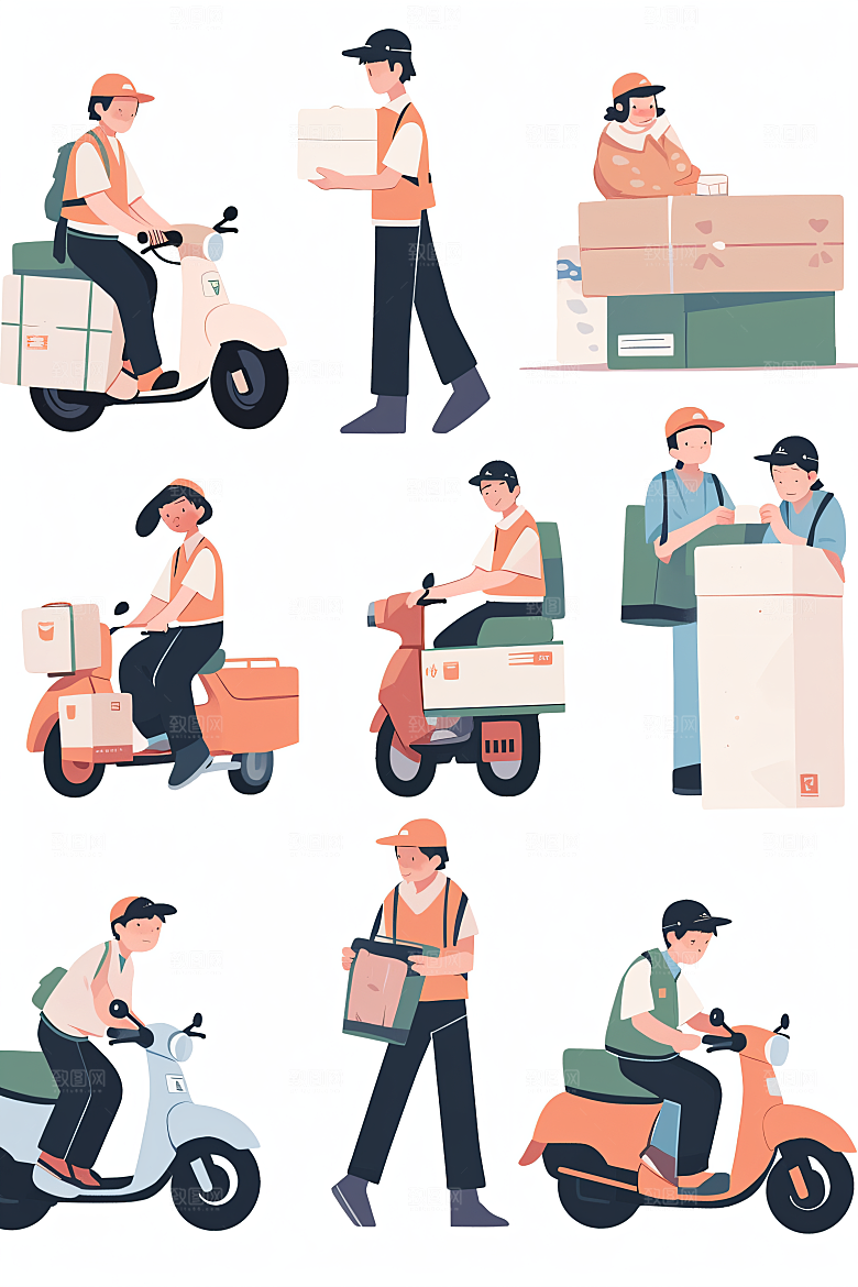 各行各业人物行业人物插画