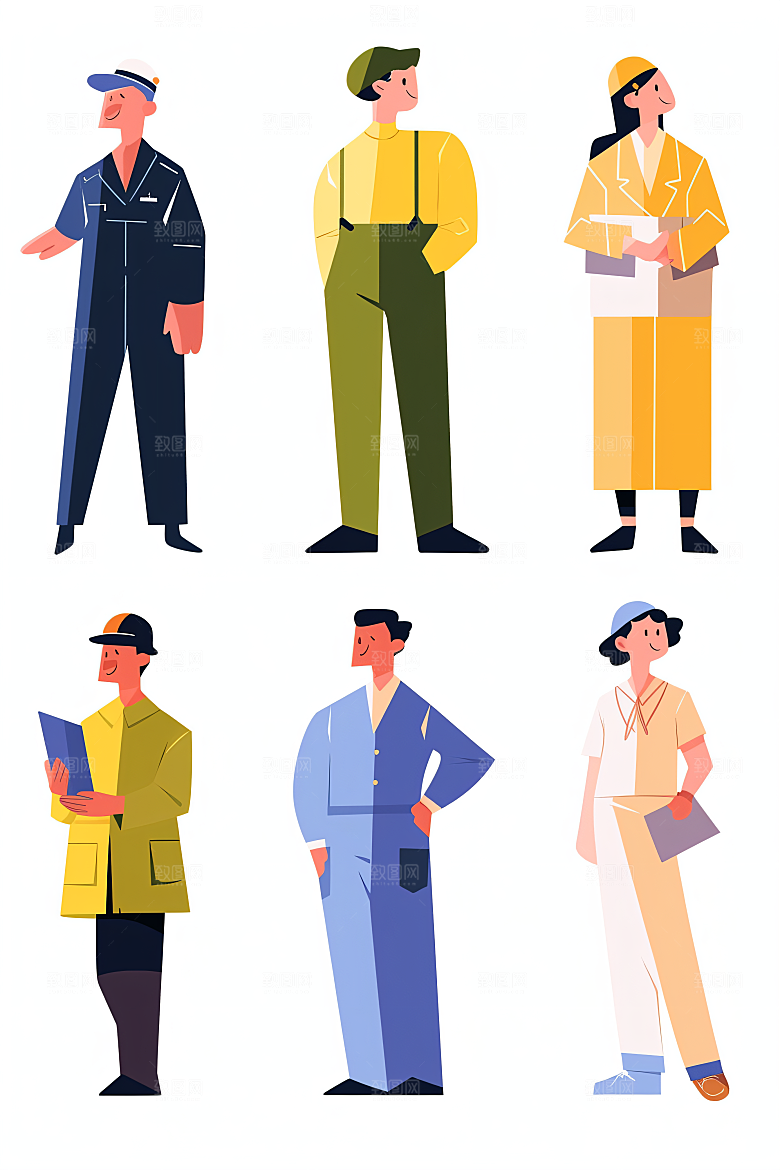 各行各业人物人物行业插画