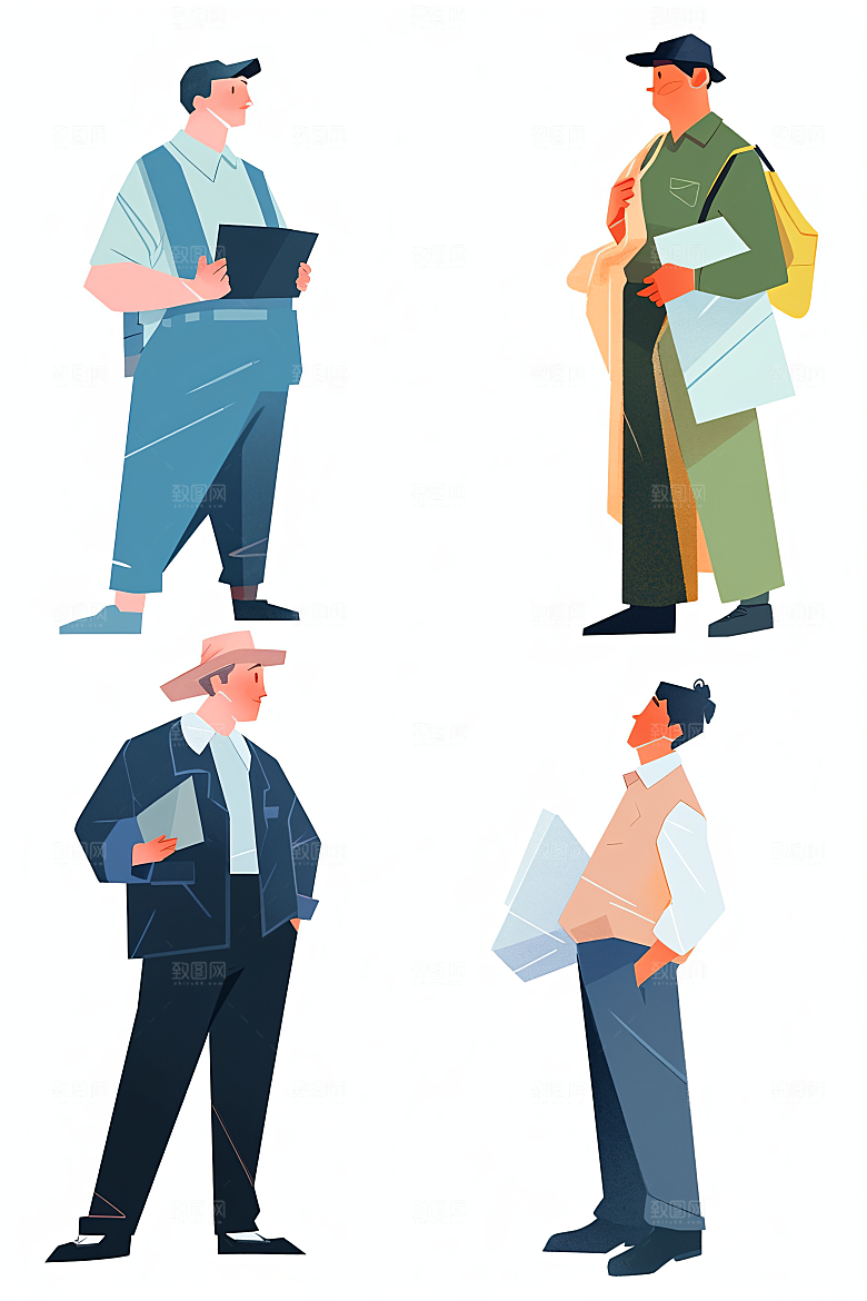 各行各业人物人物行业插画