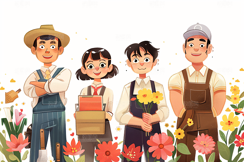 各行各业人物不同职业人物插画