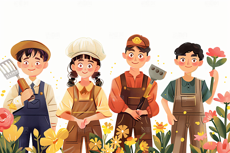 各行各业人物行业形象插画