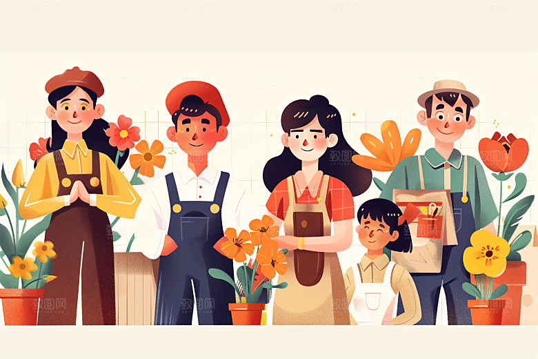 各行各业人物行业形象插画