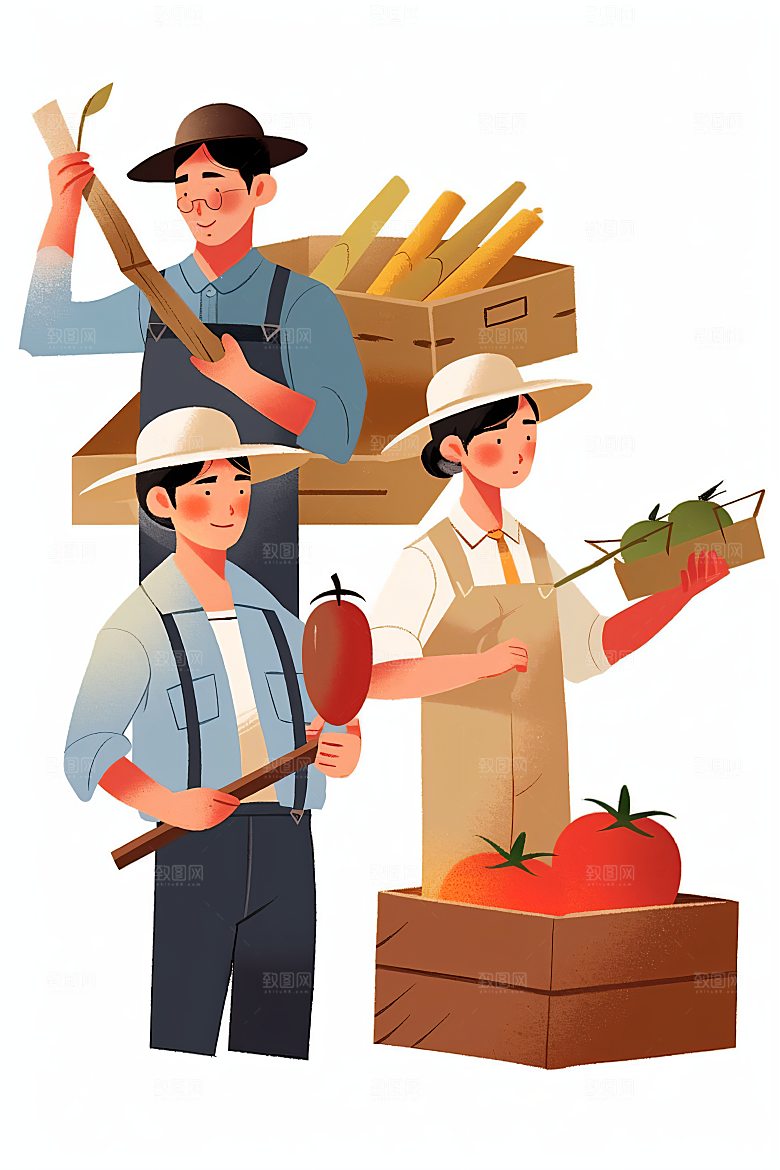 各行各业人物工种行业插画