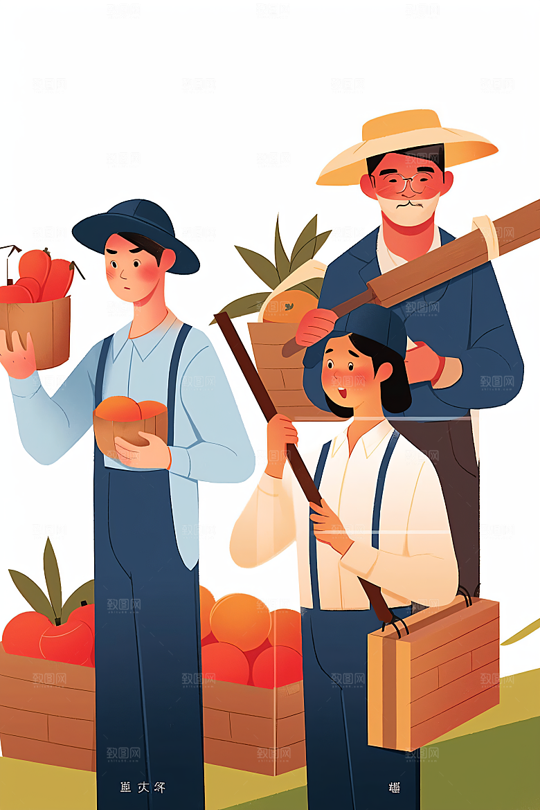 各行各业人物肖像不同职业插画